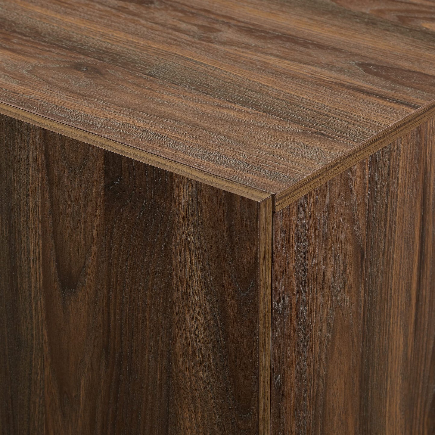 Walker Edison Liss Contemporary 4-Door Minimalist Sideboard 70 Inch Dark Walnut