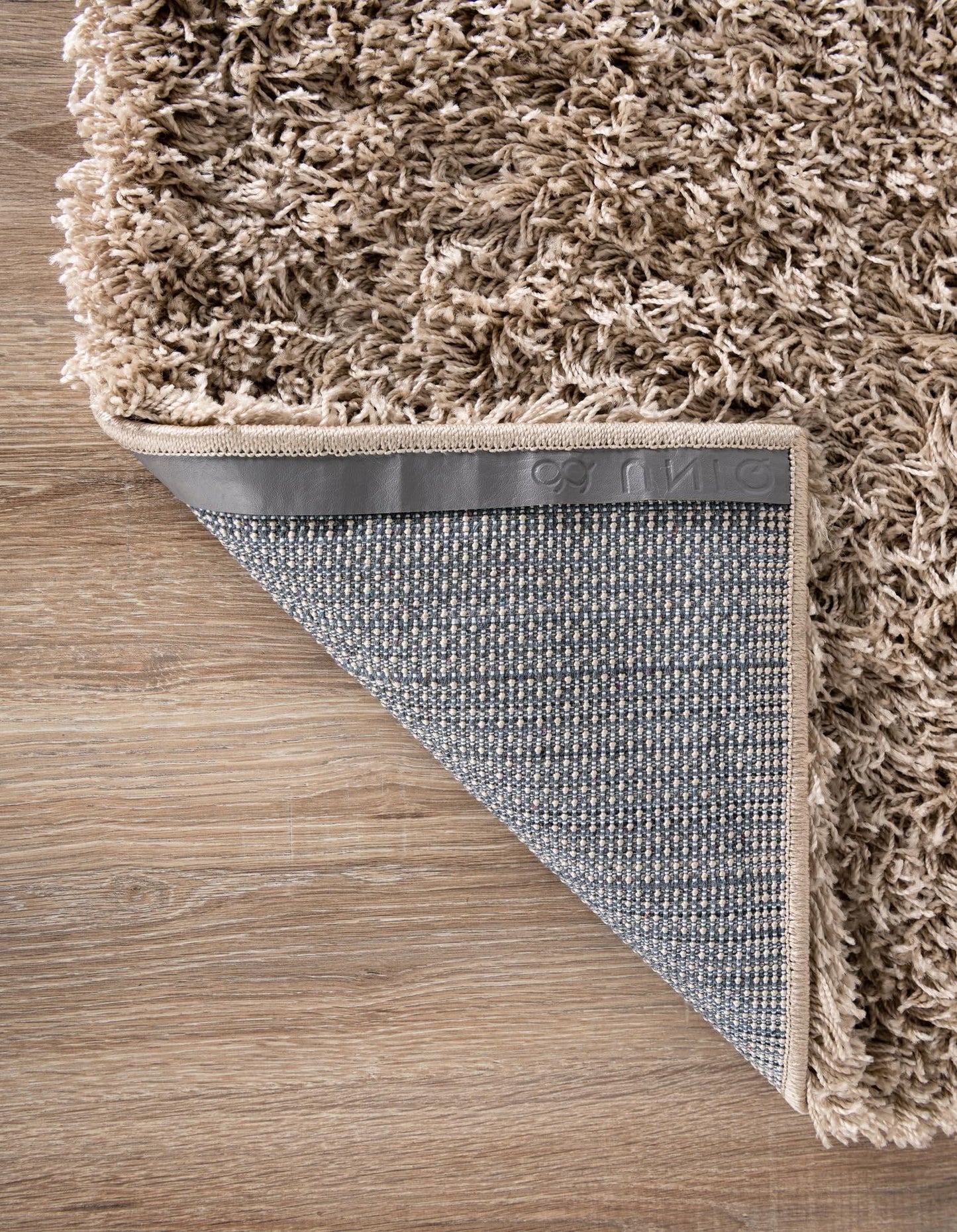 Unique Loom Solid Shag Collection Area Rug (7' 1" x 10' Rectangle, Taupe)