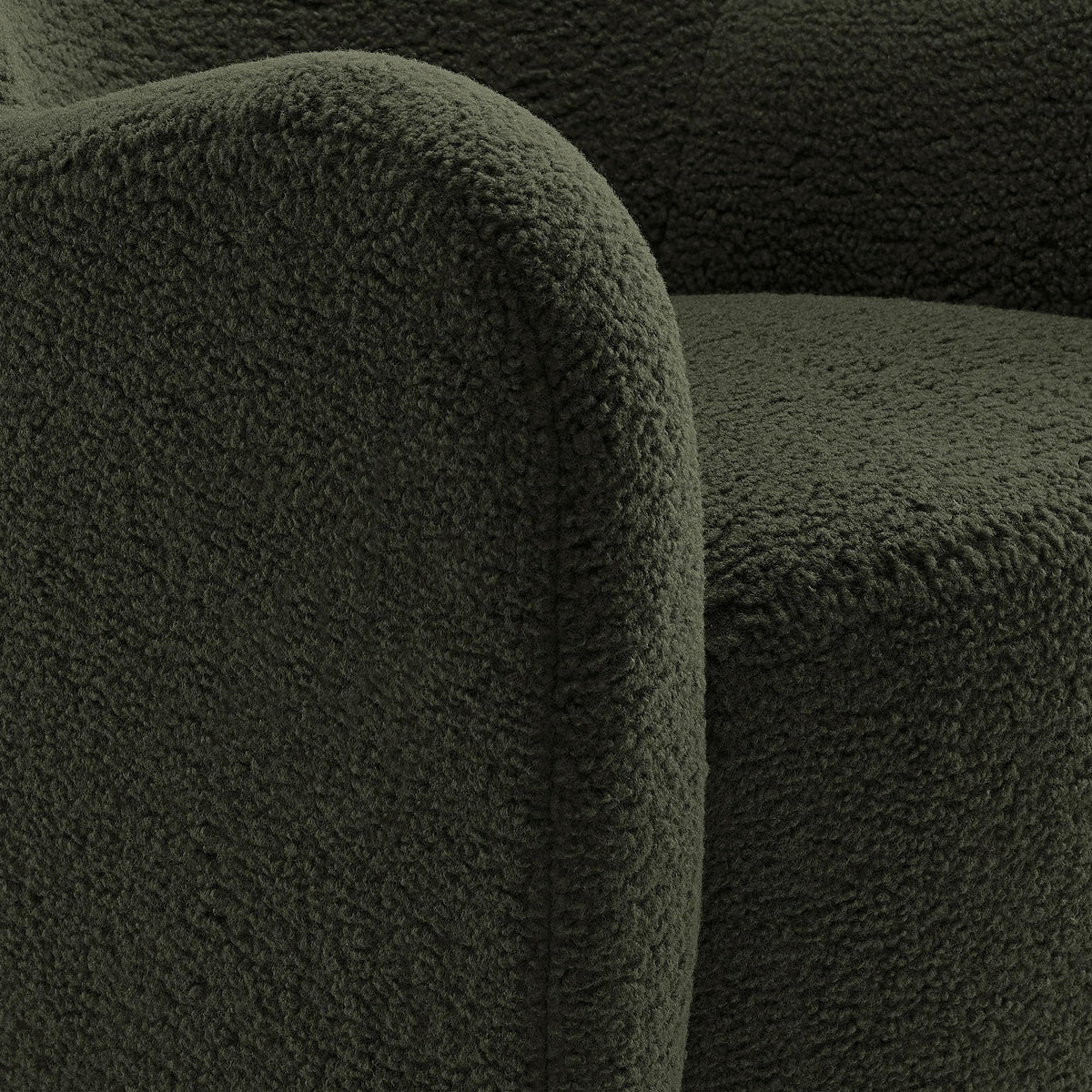 Modway Montrose Swivel Wingback Accent Chair in Fern Walnut Sherpa Teddy Fabric – Modern Furry Barrel Chair with 360-Degree Swivel Base – Soft and Comfy Living Room Chair