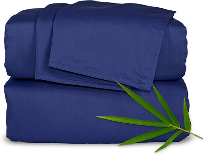 Pure Bamboo Twin Sheets - Luxuriously Soft 100% Organic Viscose Bed Sheet Set | Cooling Comfort, Cobalt Blue