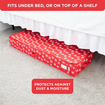 Wrapping Paper Storage Container, Fits 27 Rolls, Underbed Organizer for Gift Wrap, Ribbon, and Bows