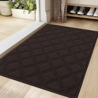 BEQHAUSE Dirt Trapper Door Mat - Non-Slip, Washable, Absorbent Entrance Mat | 20" x 32", Brown