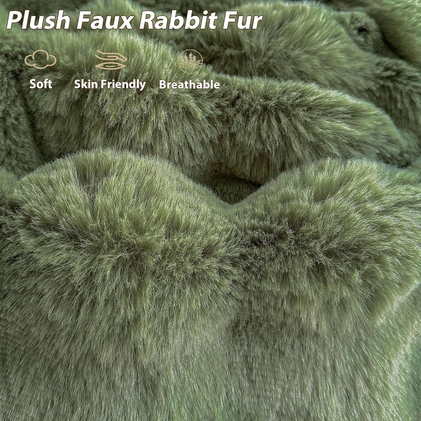 20" 16" LIFEREVO Faux Rabbit Fur Round Inflatable Pouf Ottoman, X Plush Fuzzy Waffle Bubble Floor Poufs Foot Rest