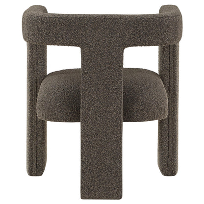 Coaster Home Furnishings - Petra - Boucle Upholstered Accent Chair Curved Arms and Cushioned Seat - Contemporary Style - Living Room - Chocolate Brown - 902880