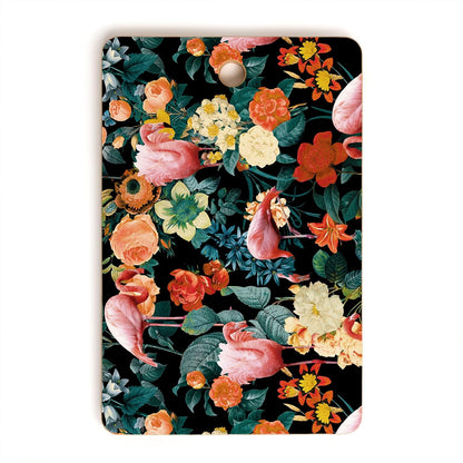 Society6 Bamboo Cutting Board by Burcu Korkmazyurek - Unique Kitchen Decor, 16" x 10.5" x 0.5", Floral And Flamingo II