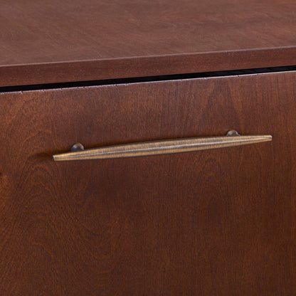 SEI FURNITURE Larson Corner Storage Bar Cabinet, brown.