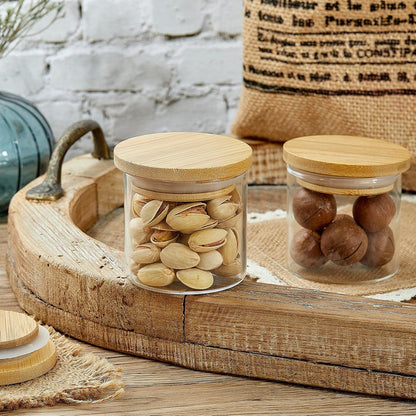 12 Pack Set Sawysine Yogurt Jar Lids Compatible with Oui Yogurt Jars Reusable Bamboo Wooden Round Canning Lids