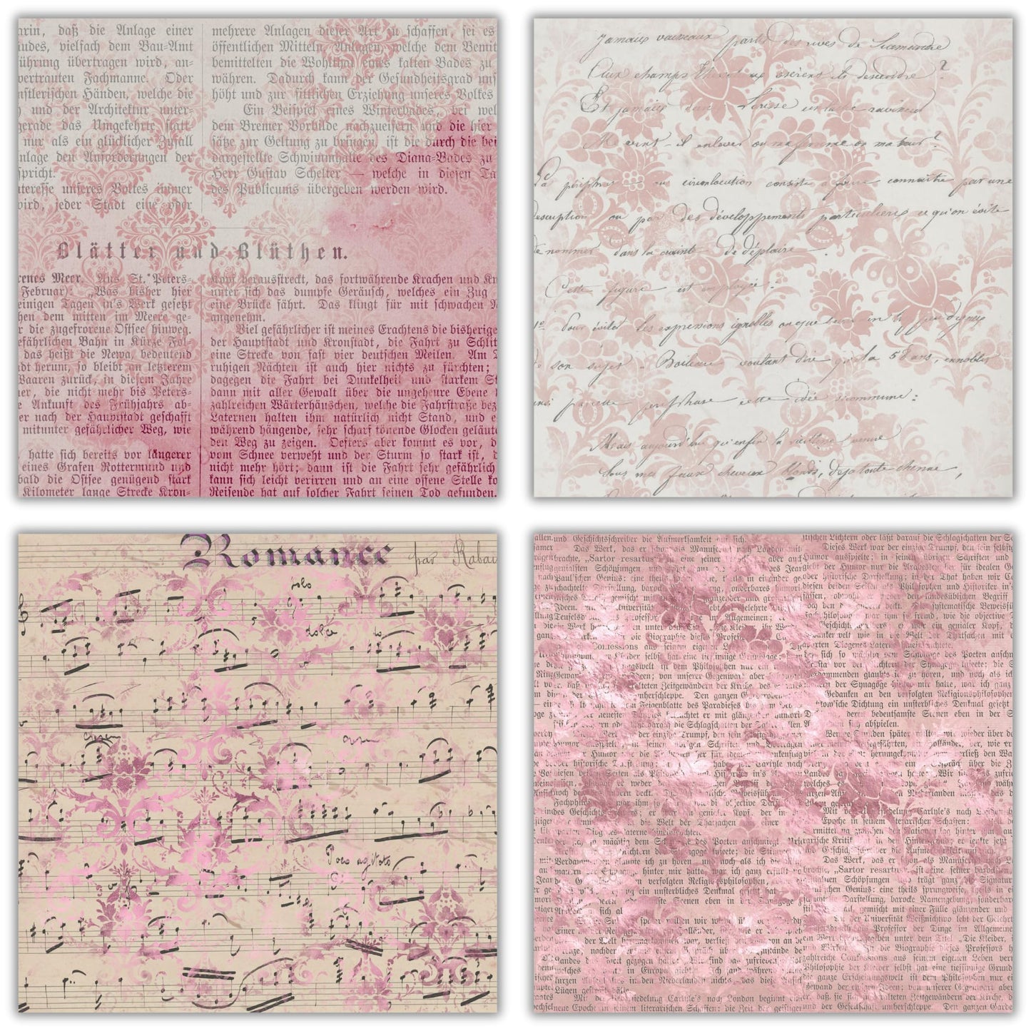 XERE 40 Sheets Pink Scrapbook Paper, 6x6 Ephemera Pattern Paper Pack for Journaling Notebooks, Sketchbook, Bookmark Making, Junk Journal, Scrapbook Art Supplies