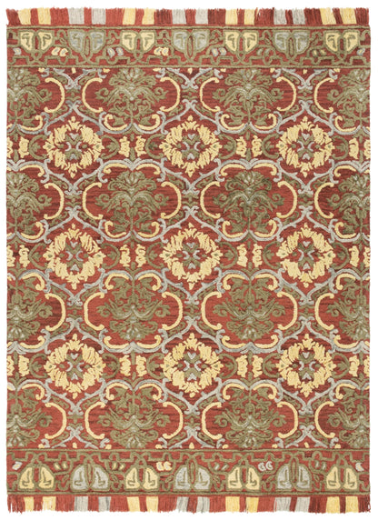 SAFAVIEH Area Rug 8x10 - Blossom Collection - Large - Red & Gold, Handmade Wool, Floral Design, Ideal for Living Room, Bedroom, Office, Dining Space (BLM422Q)