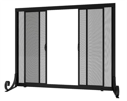 Fire Beauty Fireplace Screen, Wrought Iron Mesh, Baby Safe Spark Guard Protector with 2-Doors Large Flat Guard Screens (37.8 x 30.7 Inch)