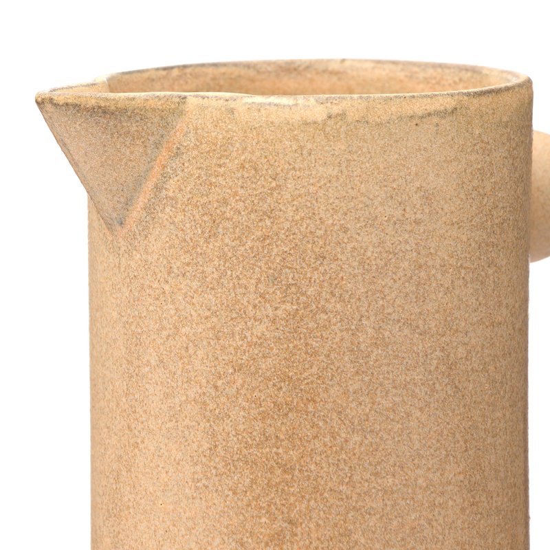 Creative Co-Op Modern Small Stoneware Pitcher or Vase, Putty Brown