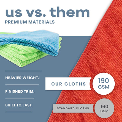 S&T INC. 150 Pack Microfiber Cleaning Cloth, Bulk Towels for Home, Reusable Microfiber Towels for Cars, Cleaning Rags, Assorted, 11.5 Inches x 11.5 Inches, 150 Count