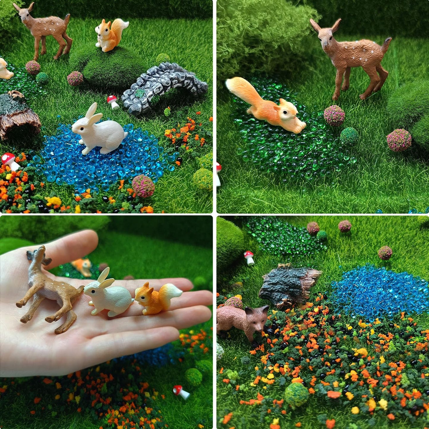 QuarenDen Fairy Garden Accessories, Decorative Sand, Grass, Moss Stick, Miniature Garden Figurines with Moss for DIY, Micro Landscape Decoration