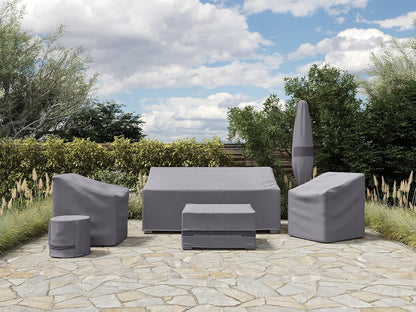 300D 18W 18D 18H, Covermates Elite Square Patio Accent Table Cover Elite Polyester, Water-Resistant, Drawcord Hem, Mesh