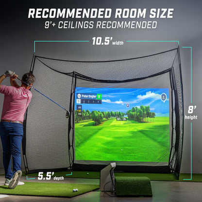 GoSports Range Cage 10 ft x 8 ft Golf Practice Hitting Net with Impact Screen