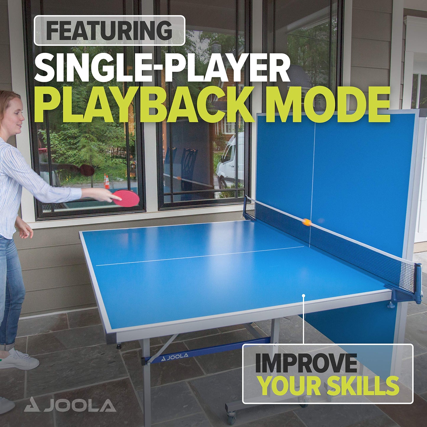 JOOLA NOVA DX Indoor/Outdoor Table Tennis Table with Weatherproof Net Set