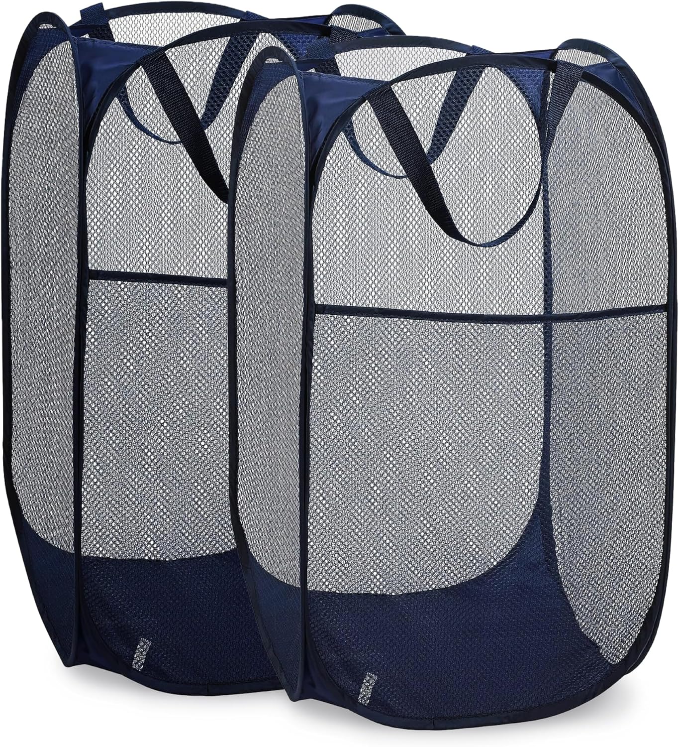 Handy Laundry Collapsible Mesh Pop Up Hamper - Wide Opening with Side Pocket, Breathable, Sturdy, Foldable,