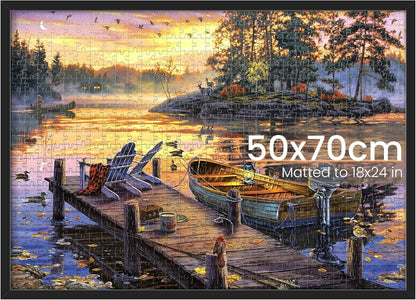 19.7x27.6 18x24in 50x70cm 1000 1 Pack upsimples Puzzle Frame, Display with Mat or Without, Wall Hanging Pieces Puzzles