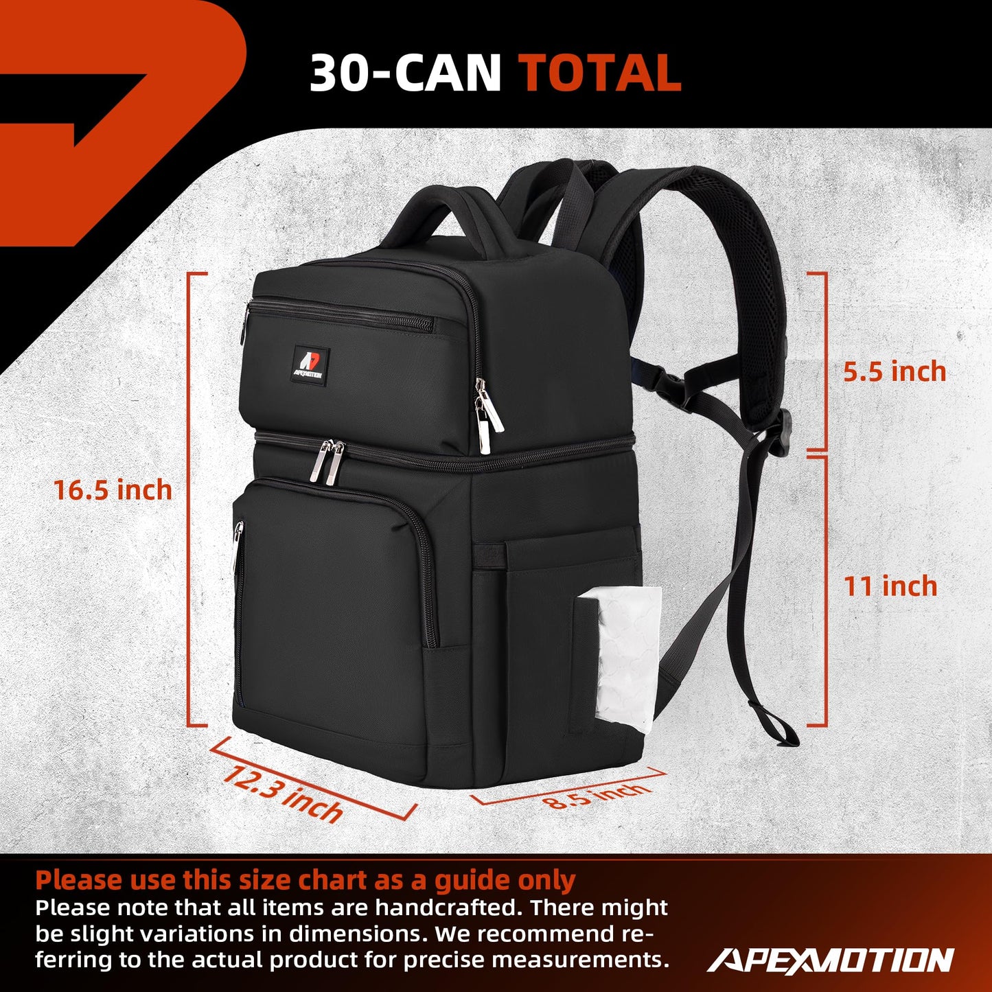 COOLJOB Insulated Cooler Backpack for Men Women, Leakproof Lunch Bag with Waterproof Liner, Double Roomy Deck, RFID, Black