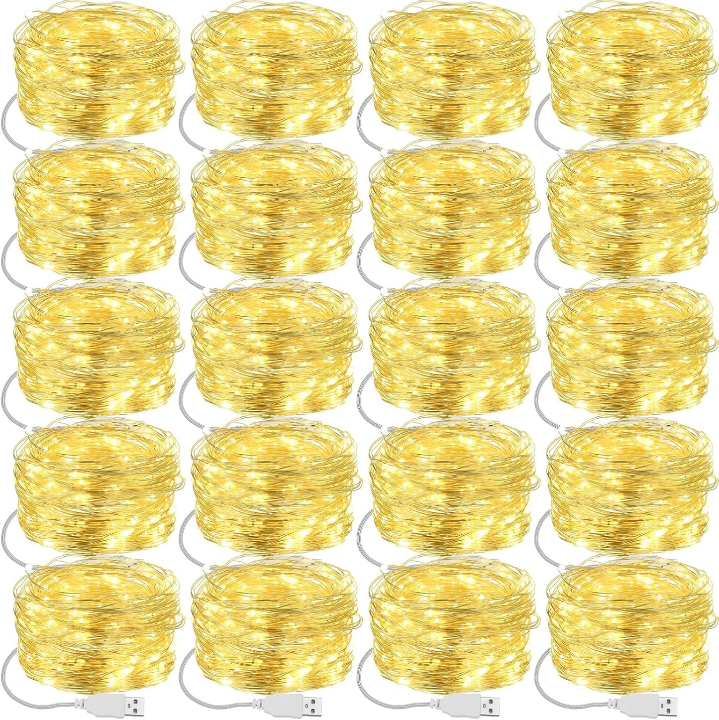 20 33 100 Macarrie Pcs USB String Lights ft LED Fairy Lights Powered String for Christmas Indoor Outdoor Wedding Party