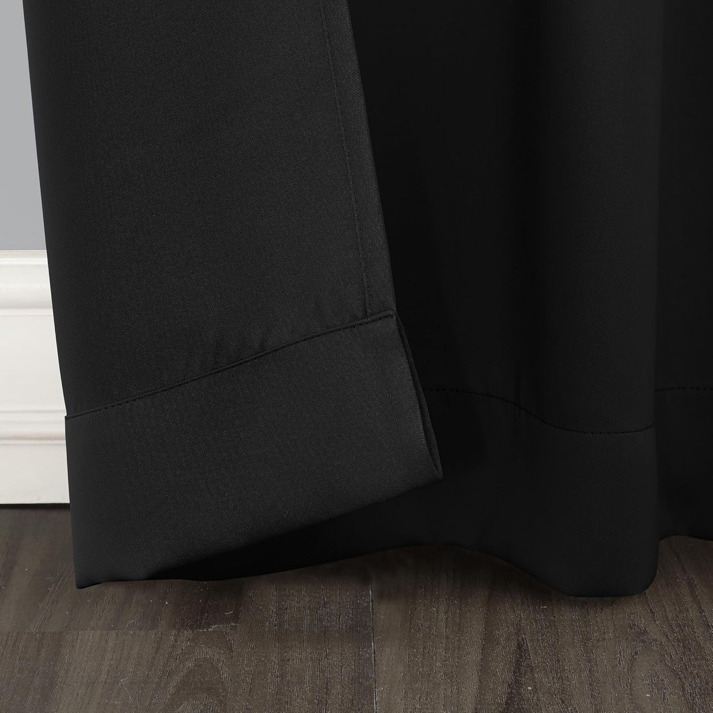 Sun Zero Soho Blackout Energy Efficient Grommet Curtain Single Panel - 54" x 84", Black
