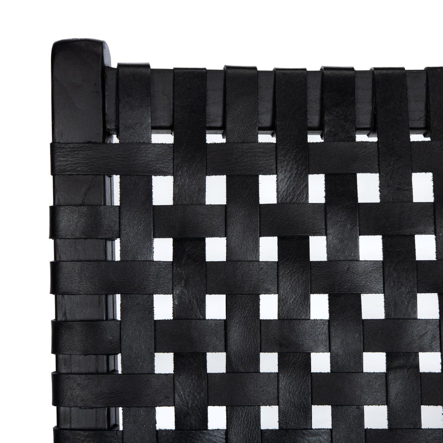 Safavieh Home Luna Black and Black Leather Woven Accent Chair