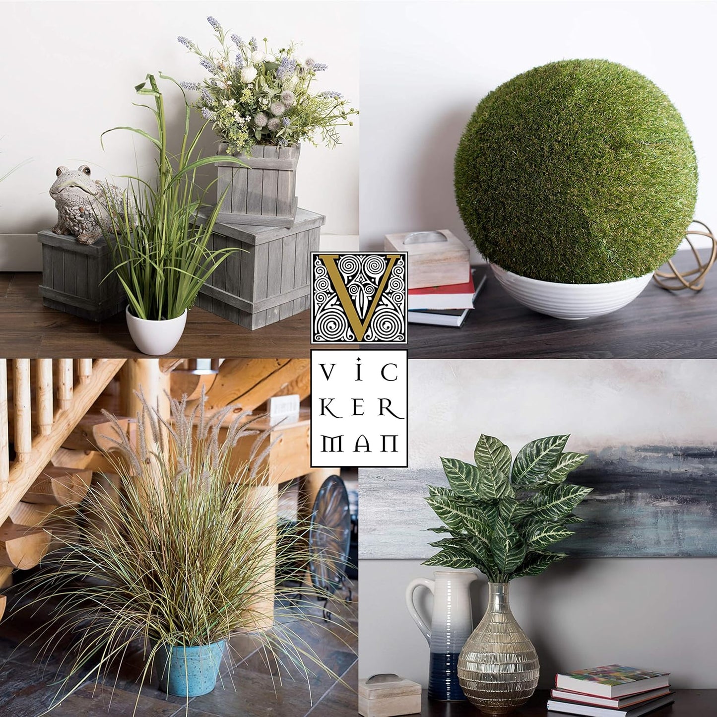 Vickerman Everyday 5" Artificial Mixed Gray Green Succulent Ball, Faux Floral Decor for Home or Office Arrangement