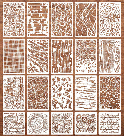 Cubist Stencils for Crafts Reusable Texture Stencils Mixed Media Layering Stencil for Painting on Wood Furniture Card Canvas Scrapbook
