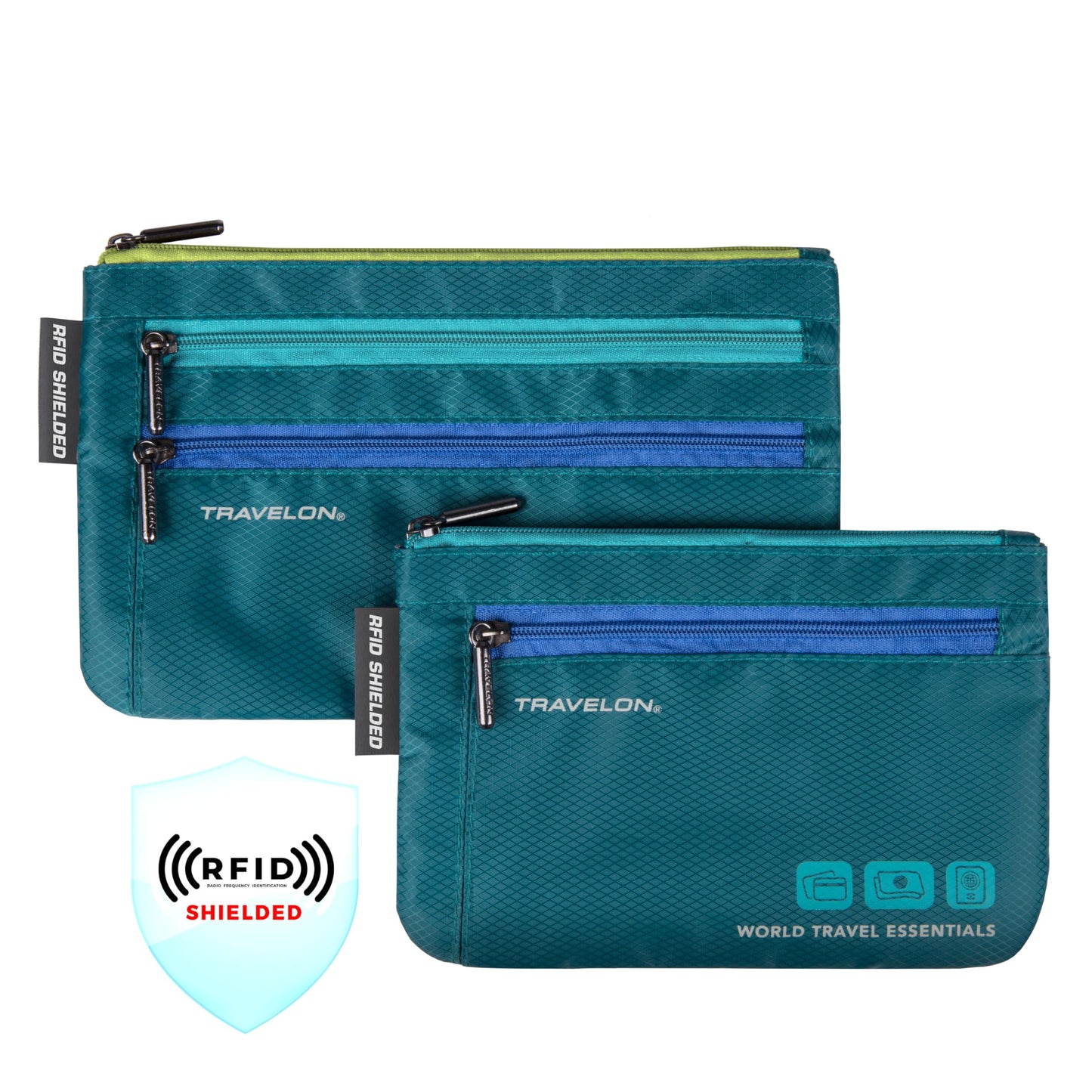 Travelon World Travel Essentials Set Of 2 Currency and Passport Organizers