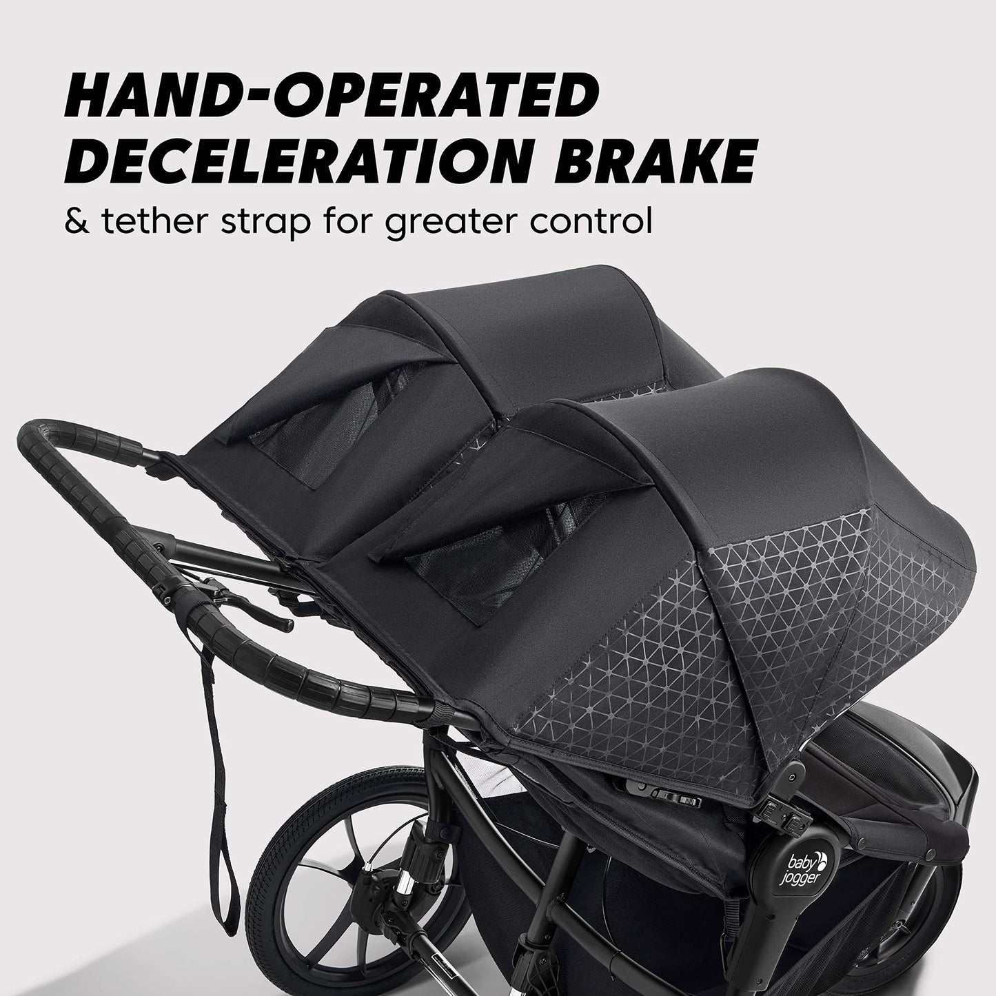 Baby Jogger® Summit X3 Double Jogging Stroller, Side by Side Double Stroller with Smooth Ride for Walking/Jogging, Compact Fold, All-Terrain Air Filled Tires, and All-Wheel Suspension, Midnight Black