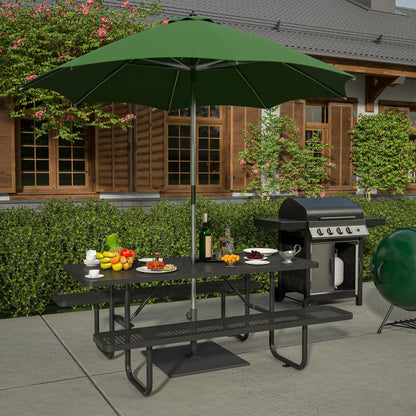 Dvasovio 72 Inch Rectangular Metal Picnic Table with 1.73" Umbrella Hole, Heavy-Duty Steel Mesh Table Set, Weather Resistant Sturdy Outdoor Furniture, for Patio, Garden, Courtyard & BBQ, Black