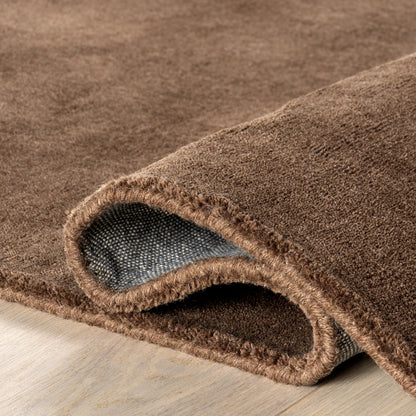 Rugs USA Maru Handmade, Dark Brown, 5' x 8', Solid, Wool, Soft and Cozy, High Traffic, Stain Resistant, Easy Clean, Durable Area Rug for Bedroom, Living Room, Dining Space, Den, Foyer, Entryway