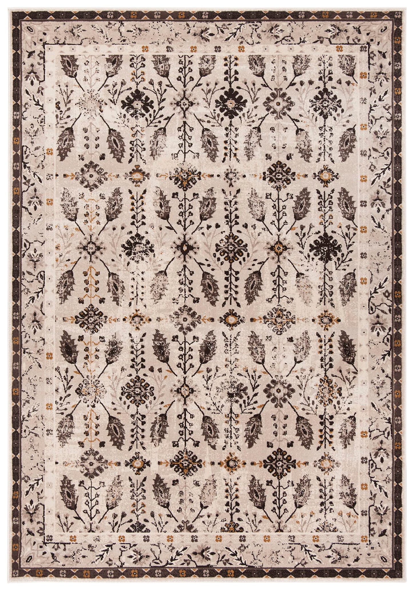 SAFAVIEH Serenity Collection Accent Rug - 4' x 6', Creme & Brown, Traditional Oriental Design, Non-Shedding & Easy Care, Ideal for High Traffic Areas in Entryway, Living Room, Bedroom (SER208F)