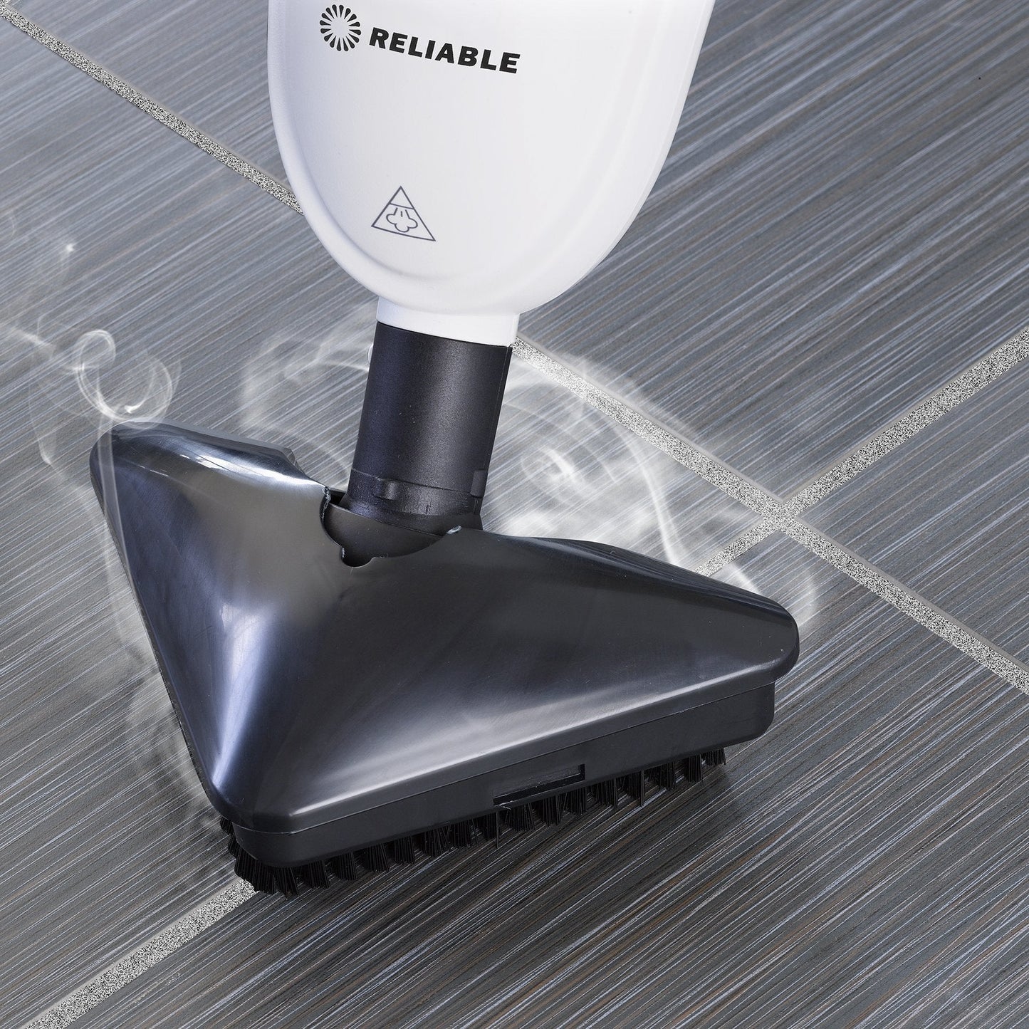 Reliable 300CU Steamboy Pro 3-in-1 Scrub and Steam floor mop with carpet glide - Electric steam scrubber, steam cleaner with 4 microfiber pads, for tile, grout, hardwood floors, 180-degree swivel head