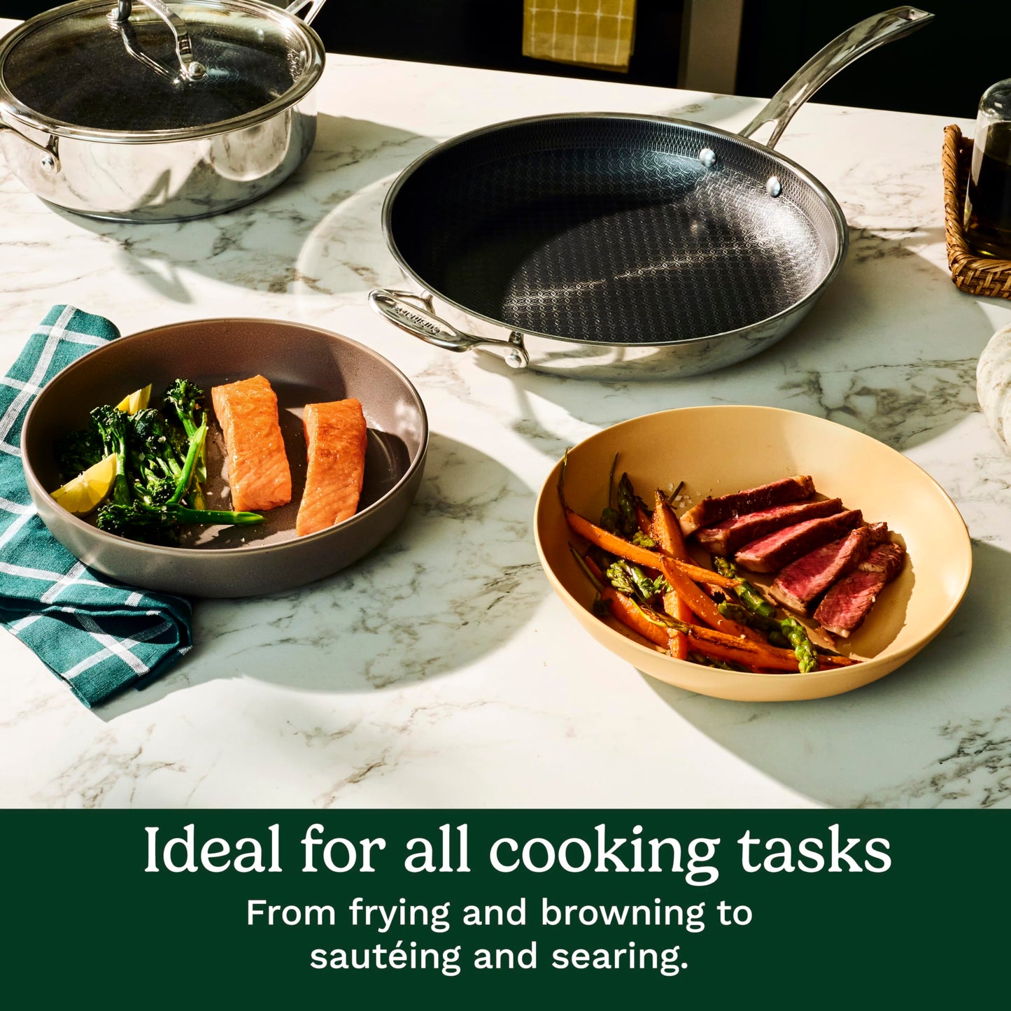 Cuisinart FusionPlus Hybrid Nonstick Stainless Steel Cookware, 10-Inch Skillet with PFAS-Free PURELYSEAR Ceramic Technology, Scratch Proof, Cool Grip Handles, Dishwasher Safe, FPS22-24