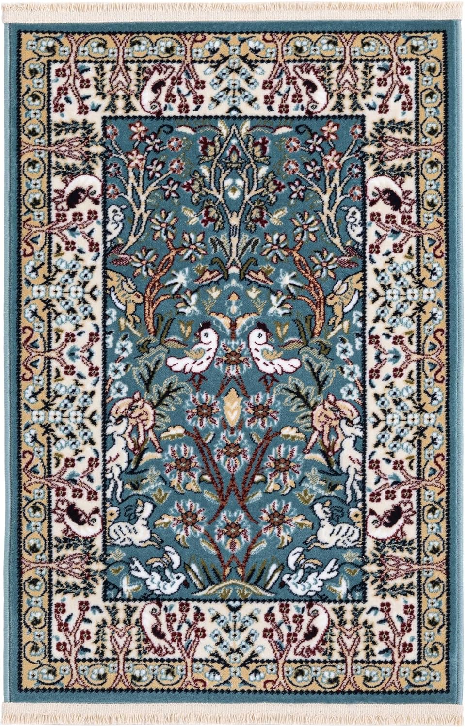 2' 2 3' Rugs.com Rabia Collection Rug x Blue Low Rug Perfect for Entryways, Kitchens, Breakfast Nooks, Accent Pieces