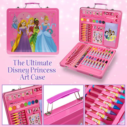 Disney Colored Pencils Art Supplies Kids Drawing Kit School Supplies Painting Kit Girls Drawing Pencils Art Kit Travel Case with Crayons Arts and Crafts for Kids 4-12