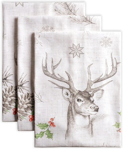 Maison d' Hermine Kitchen Towel, 100% Cotton Quick Dry Cleaning Dishtowel, Set of 3 for Gifts, Dining, Home