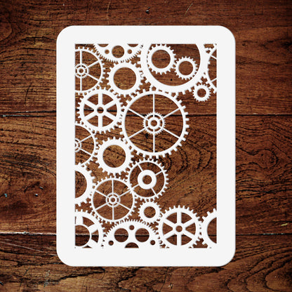 Gears Layering Stencil, 4.5 x 6.5 inch - Steampunk Stencil MaskStencils by CRAFT KREATIVELY