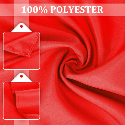 SuperO Set of 80 Cloth Napkins 17 x 17 Inch, Polyester Solid Washable Dinner Napkins with Hemmed Edges,Great for Restaurant, Wedding and Party(Red)