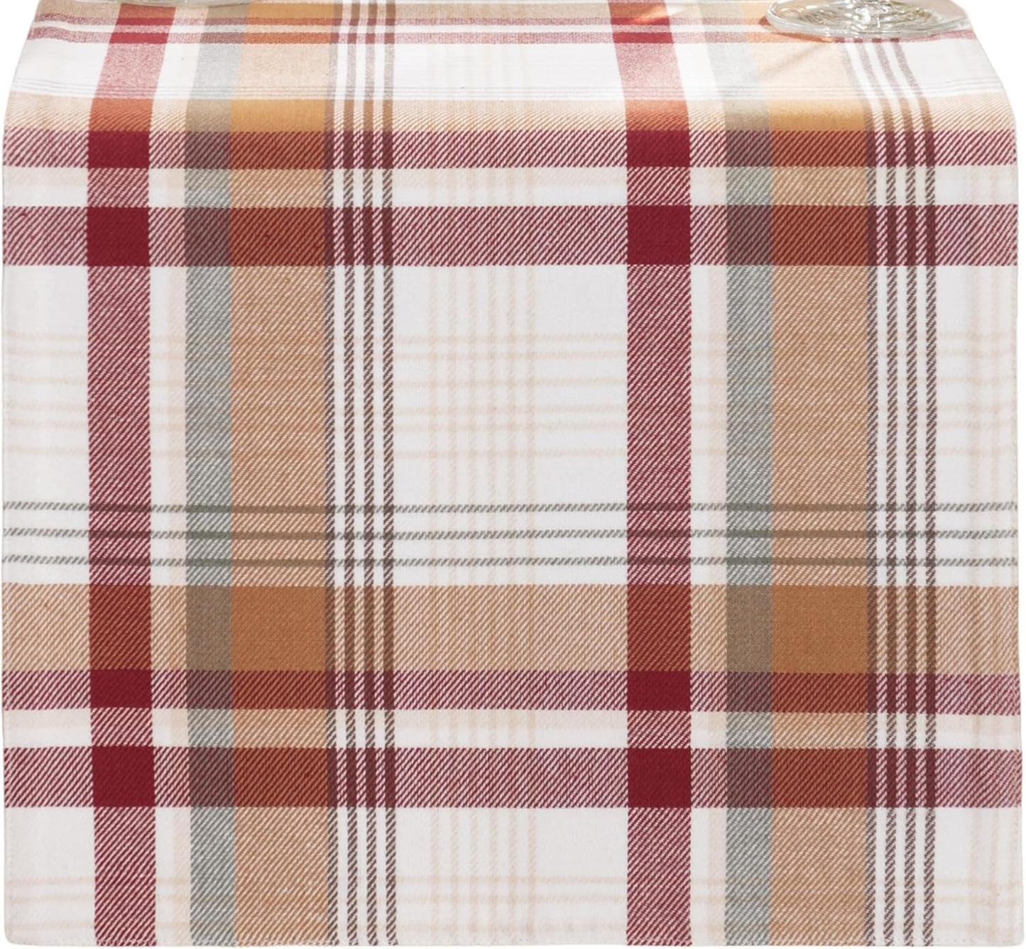 13"x90" Elrene Home Fashions Seneca Plaid Harvest Fall/Thanksgiving Cotton Console Centerpiece/Table Runner