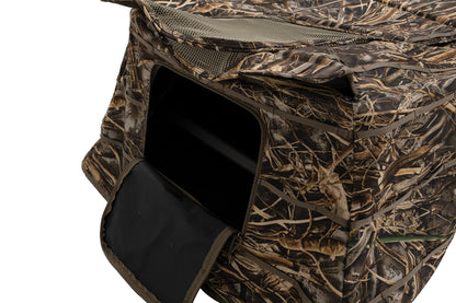 ALPS OutdoorZ Legend Layout Blind - Hunting Blind with Realtree MAX-7 Pattern, Zero-Gravity Chair Design, Waterproof Floor, Mesh Face Screen, Rear Zippered Door, and Backpack Carry Straps