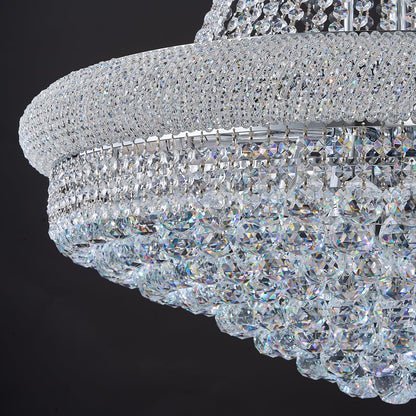 Homeooze 31 - Light Large Empire Crystal Chandelier for High Ceiling Foyer Entryway Staircase Living Room Dining Room Chrome Finish