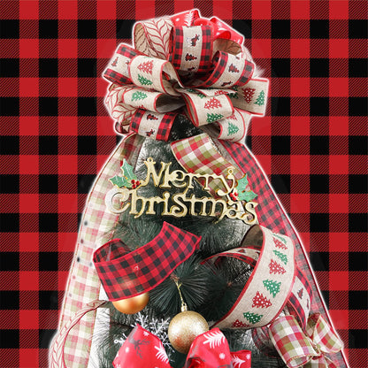 MEEDEE Burlap Wired Ribbon 2.5 Inch 6 Rolls 36 Yards Buffalo Plaid Ribbon for Wreaths, Tree Decorations, Ribbon Garland