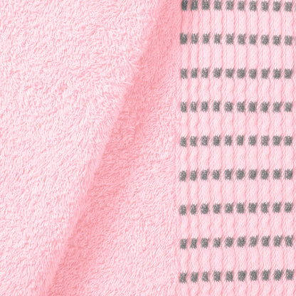 MALLONI HOME Ultra Soft 6 Pack Cotton Towel Set, Contains 2 Bath Towels 28x55 inch, 2 Hand Towels 16x24 inch & 2 Wash Coths 12x12 inch, Ideal Everyday use, Compact & Lightweight - Pink