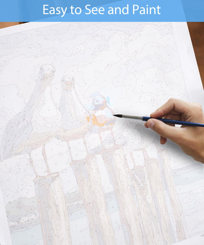 SUMGAR Paint by Numbers Kit for Adults Beginner, Ocean Beach Seagull Blue Sea Canvas Painting, Easy DIY Acrylic Paint by Number Coastal Nautical Wall Art Craft Kit Gift, 16x20 Inch (Without Frame)