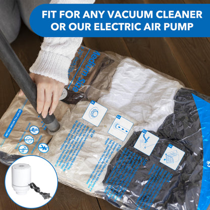 Vacuum Seal Bags for Clothing Travel & Home Storage, travel vacuum bags with pump, Store Blankets, Comforters, Pillows, Seasonal Clothes Compactly,24 Pack With Electric Pump