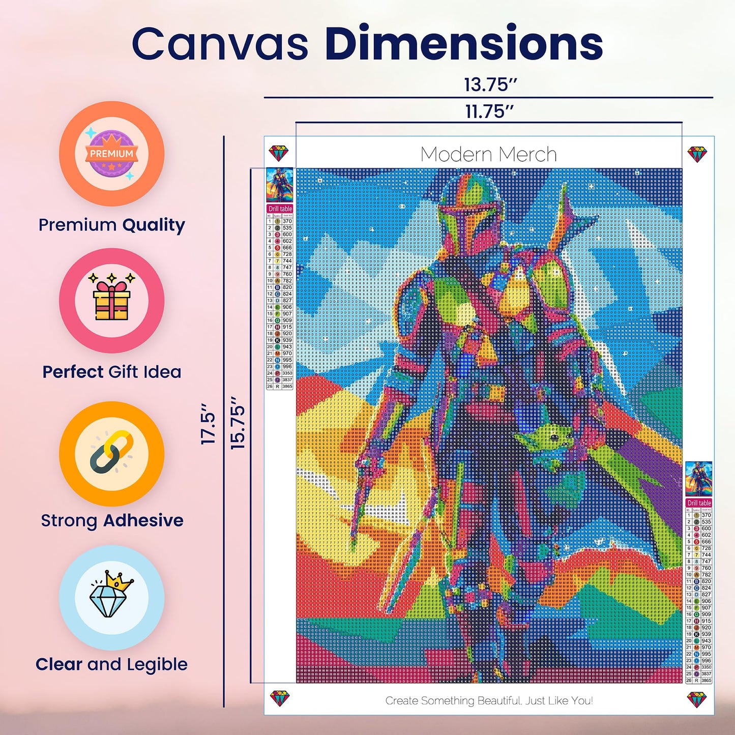Modern Merch Star Wars Diamond Art Kits for Adults, Mandalorian and Baby Yoda 5D Diamond Painting for Adults, DIY Star Wars Wall Art, Cross Stitch Gem Art, Full Round Drill 12x16in