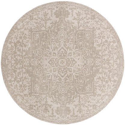 Unique Loom Jill Zarin Outdoor Collection Area Rug - Dubai (13' Round, Gray/ Ivory)