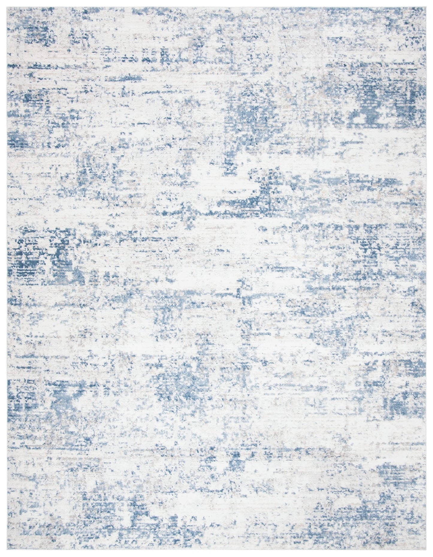 SAFAVIEH Amelia Collection Area Rug - 10' x 14', Ivory & Blue, Modern Abstract Design, Non-Shedding & Easy Care, Ideal for High Traffic Areas in Living Room, Bedroom (ALA700A)